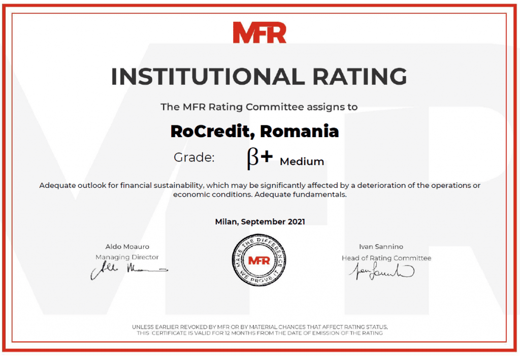rating-rocredit-romania-mfr